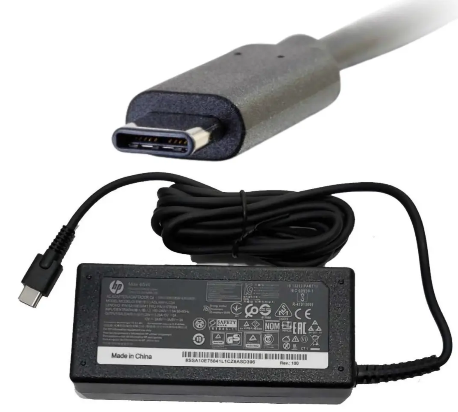 hp tipo c Cargador de Notebook Hp 65w Tipo C Spectre Elite Pavillion 20v - Imagen 1